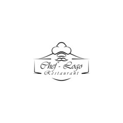 Chef and restaurant simple retro logo design with a cap / chef hat. Isolated