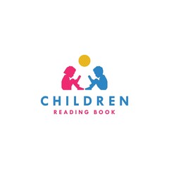 Children or Kids read book dreams logo designs
