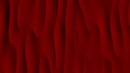 Beautiful red abstraction with convex vertical lines and shapes. Red texture and background. 3D image.
