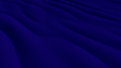 Dark blue desert with winding dunes. Beautiful abstraction with diagonal lines. Dark blue texture. 3D image.
