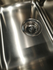 sink metal plumbing for kitchen close-up