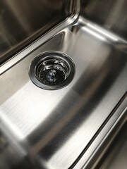 sink metal plumbing for kitchen close-up
