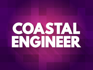 Coastal engineer text quote, concept background