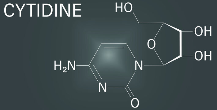 Cytidine RNA building block molecule. Skeletal formula.