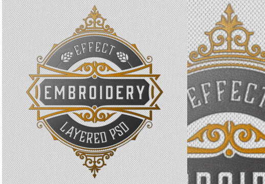 Embroidery Effect Mockup