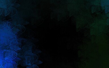 Dark Blue, Green vector natural pattern with flowers.