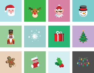 A set of 12 customizable holiday icons. Easily change color on the fly. AI and EPS files included.