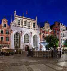 Fototapeta na wymiar Gdansk, Poland, Artus court on Long Square, historical city center