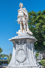 Statue of Count Matthias von der Schulemburg in Spianada in Kerkyra or Corfu Town in the Island of...