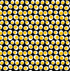 boiled egg pattern with black background