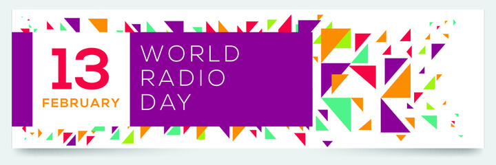 Fototapeta premium Creative design for (World Radio Day), 13 February, Vector illustration.