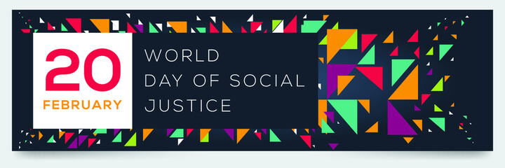 Creative design for (World Day of Social Justice), 20 February, Vector illustration.