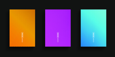 Vector illustration of bright color abstract pattern background with line gradient texture for minimal dynamic cover design.