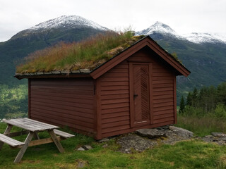 Grasdach, Hütte, Norwegen