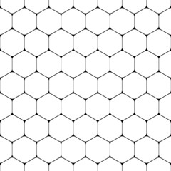 Hexagon seamless pattern. Honeycomb background. Simple monochrome net. Hex beehive tiles. Reflected wax pattern. Geometric hive grid. Reflecting honey design for print. Vector illustration
