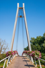 suspension bridge over the river