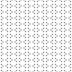 Black round spots texture. Circles embroidery background. Polka dot motif. Seamless surface pattern design with circular ornament. Digital paper for textile print, web designing. Vector illustration.