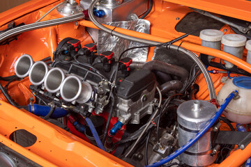 engine in a racing car