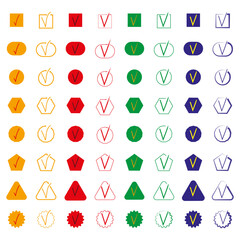 Control tick for the checklist. Colored markers drawing