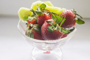 strawberries and kiwi fruits sweet diet yummy fresh food vitamin vegetarian red fruit berries healthy delicious nobody nutrition summer harvest
