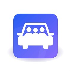 Ride sharing icon button, car sharing icon concept on white background