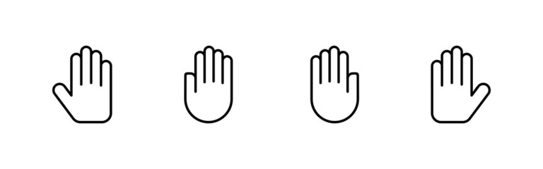 Obraz premium Hand icons set. hand sign and symbol. palm