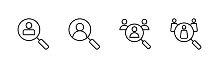 Hiring icons set. Search job vacancy sign and symbol. Human resources concept. Recruitment