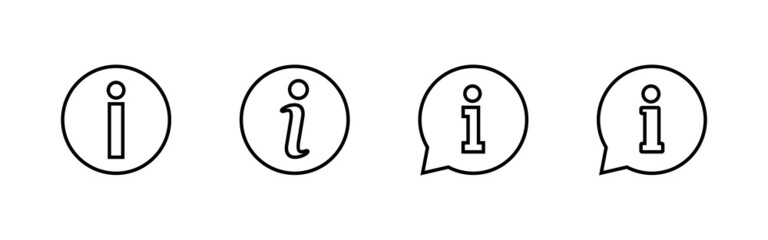 Info sign icons set. about us sign and symbol. Faq icon
