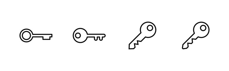 Key icons set. Key sign and symbol.