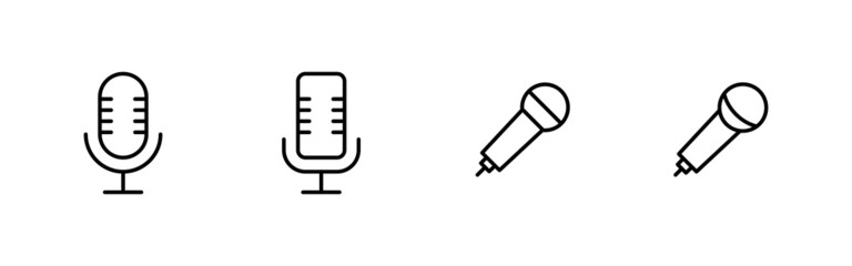 Microphone icons set. karaoke sign and symbol
