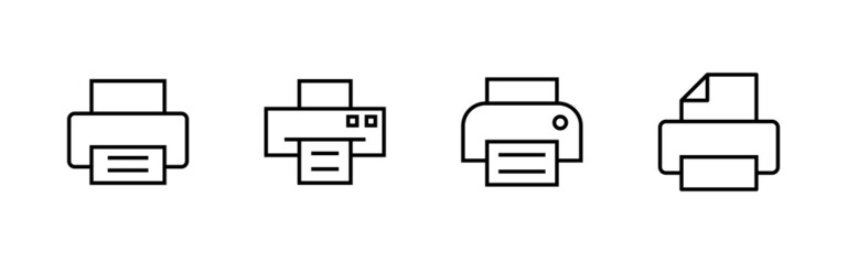 Print icons set. printer sign and symbol