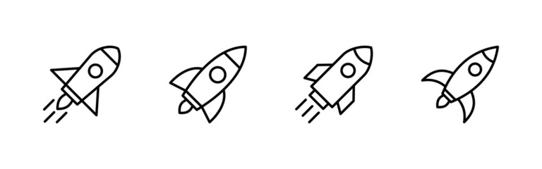 Rocket icons set. Startup sign and symbol. rocket launcher icon