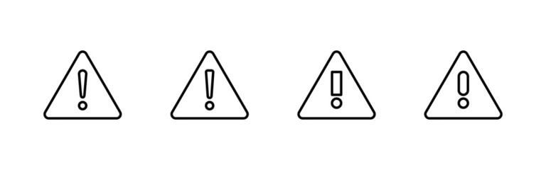Exclamation danger icons set. attention sign and symbol. Hazard warning attention sign