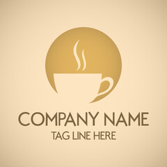 Logo template of coffee cup silhouette