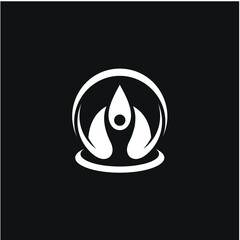 Human People Yoga Meditation Drops Water logo design inspiration