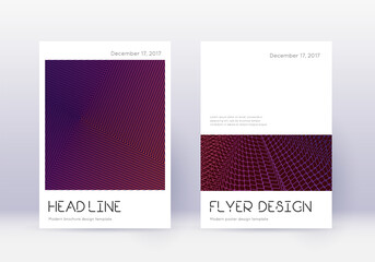 Minimal cover design template set. Violet abstract