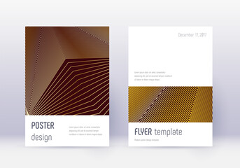 Minimalistic cover design template set. Gold abstr