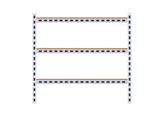 Iron shelving rack. Simple flat illustration.