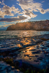 sunset over the lake