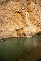 Aqua Waters of the Rio Grande Along the Bottom of Boquilles Canyon