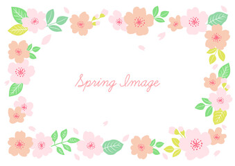 Fototapeta na wymiar 桜のイラストのフレーム