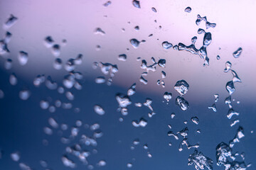 frozen rain drops on the window