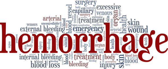 Hemorrhage - loss of blood conceptual vector illustration word cloud isolated on white background.
