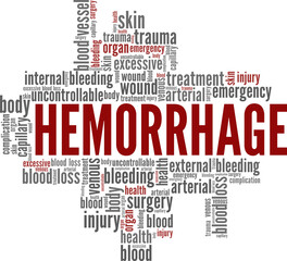 Hemorrhage - loss of blood conceptual vector illustration word cloud isolated on white background.