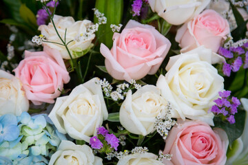 Bright summer floral arrangement background