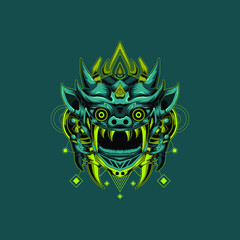 barong Bali Illustration design for Tshirt Merchandise Vector 