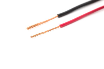 electric wire isolated on white background