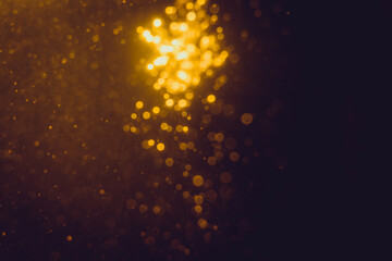 Glittering stars of blur gold  bokeh with black background
