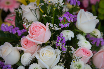 Bright summer floral arrangement background