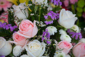 Bright summer floral arrangement background